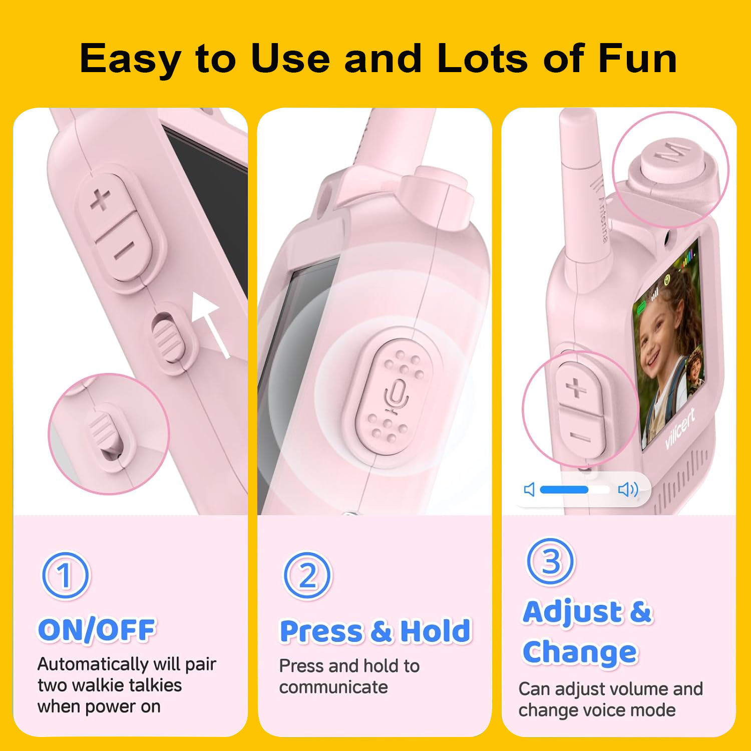 Outdoor Camping Toys - 2pcs Kids Video Walkie Talkie Rechargeable