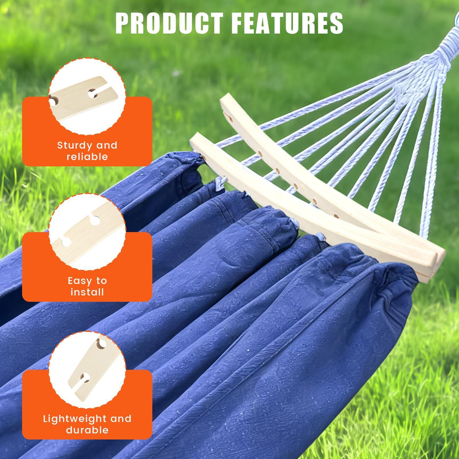 2 Pieces 10-Hole Wooden Hammoc - Camping Hammock review and price