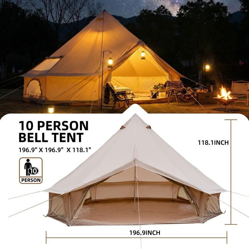 4 Season Bell Tent 16.4FT, Bei - Outdoor Yurt Camping review and price