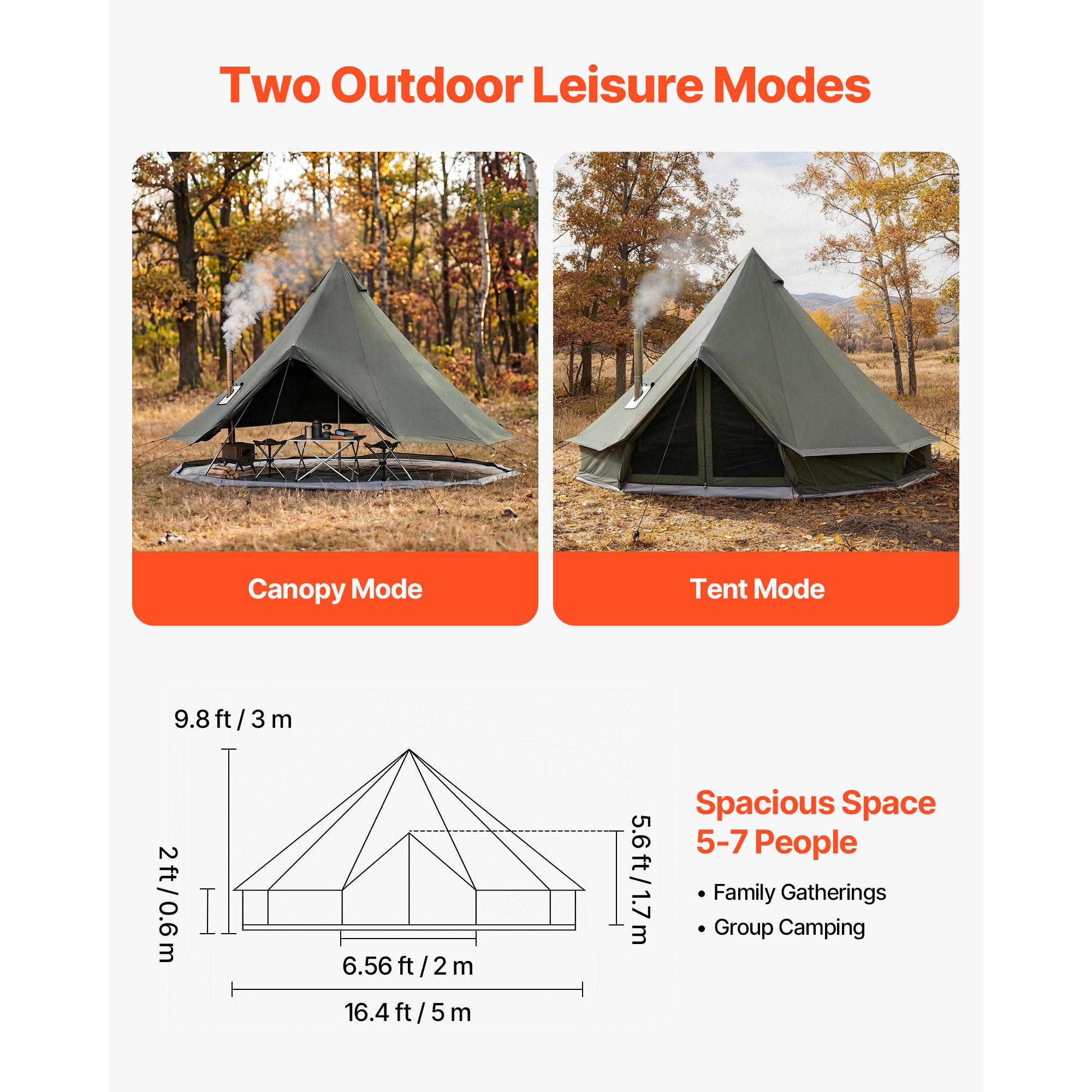 Canvas Bell Tent, 4 Seasons 16 - Outdoor Yurt Camping review and price